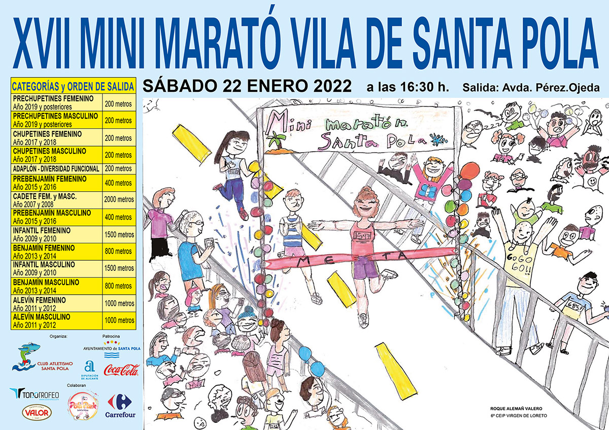 Cartel Mini Marató 2022 Mitja Marató Internacional Vila de Santa Pola
