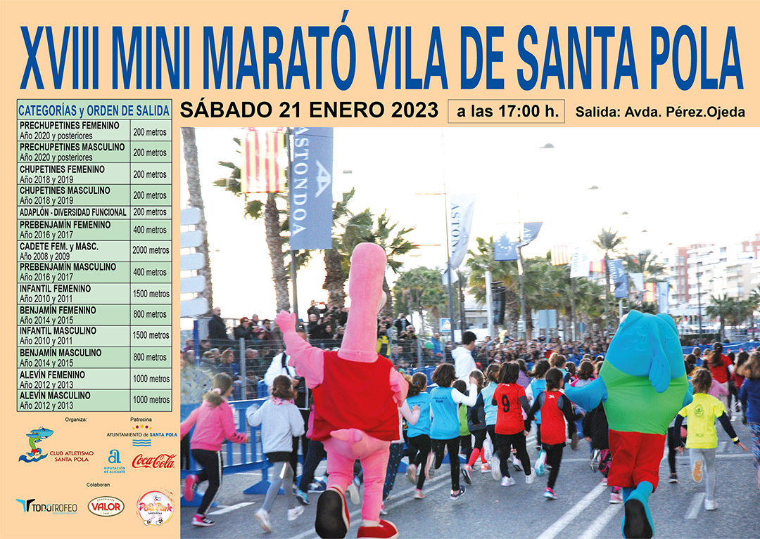 Cartel Mini Marató 2023 Mitja Marató Internacional Vila de Santa Pola